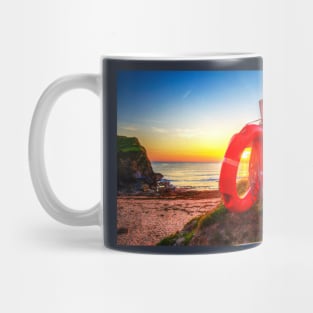 Red Life Buoy Ring At Sunset Mug